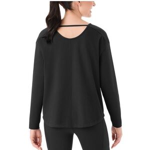 Women's Black Long Sleeve Top members mark extra large oversized xl top workout